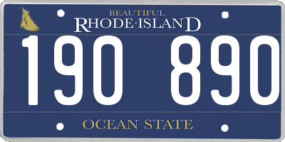 RI license plate 190890