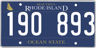 RI license plate 190893