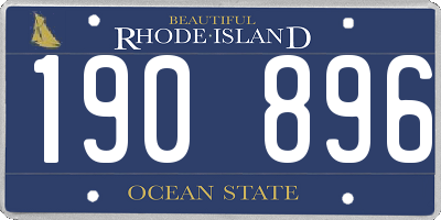 RI license plate 190896