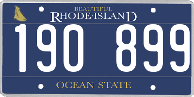 RI license plate 190899
