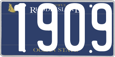 RI license plate 1909