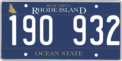 RI license plate 190932