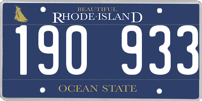 RI license plate 190933