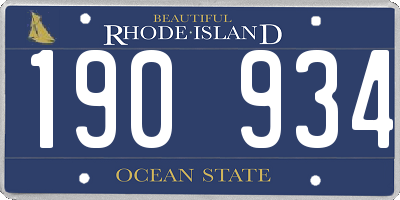 RI license plate 190934