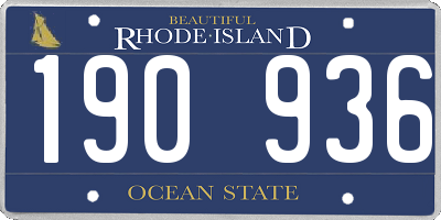 RI license plate 190936