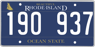 RI license plate 190937