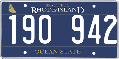 RI license plate 190942
