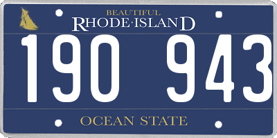 RI license plate 190943