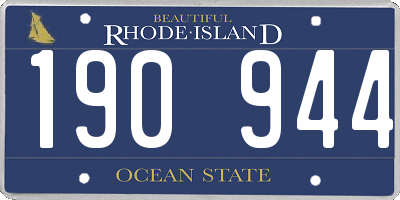 RI license plate 190944