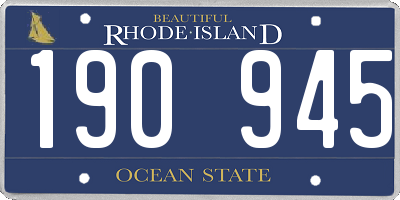 RI license plate 190945
