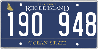 RI license plate 190948