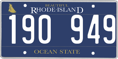 RI license plate 190949