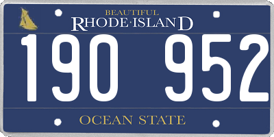 RI license plate 190952
