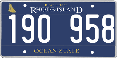 RI license plate 190958