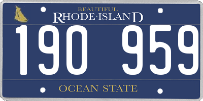 RI license plate 190959