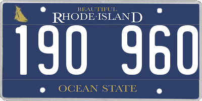 RI license plate 190960