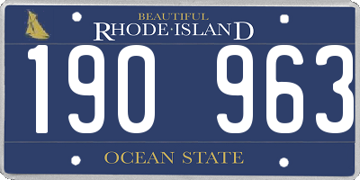 RI license plate 190963