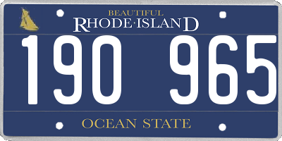 RI license plate 190965