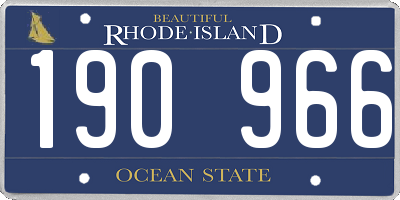 RI license plate 190966