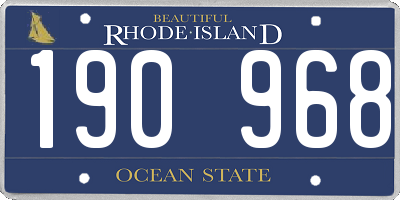 RI license plate 190968