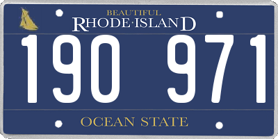 RI license plate 190971