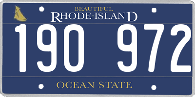 RI license plate 190972