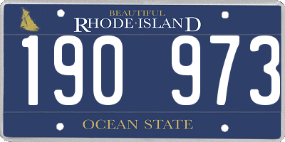 RI license plate 190973