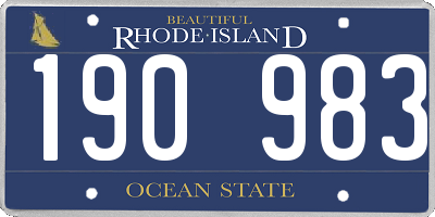 RI license plate 190983