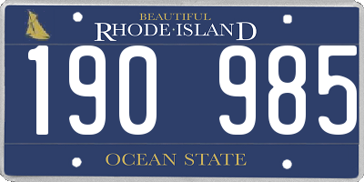 RI license plate 190985