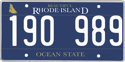 RI license plate 190989