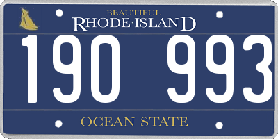 RI license plate 190993