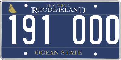 RI license plate 191000