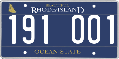 RI license plate 191001