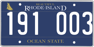 RI license plate 191003