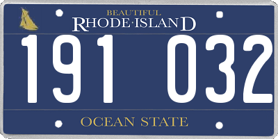 RI license plate 191032