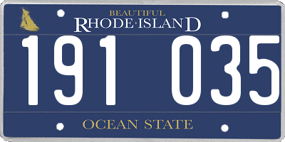 RI license plate 191035