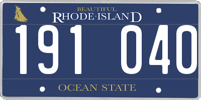 RI license plate 191040