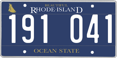 RI license plate 191041