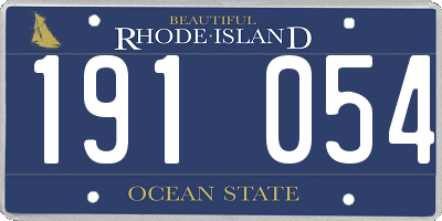 RI license plate 191054