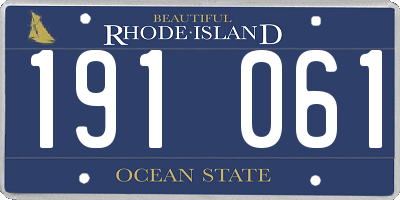 RI license plate 191061