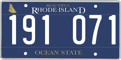 RI license plate 191071