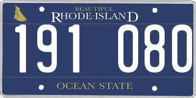 RI license plate 191080
