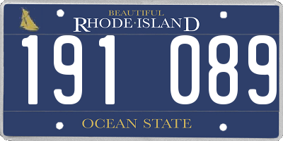 RI license plate 191089