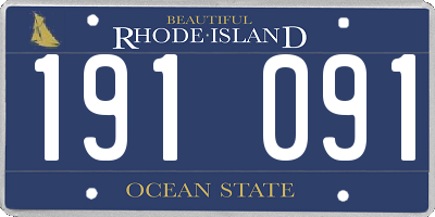 RI license plate 191091