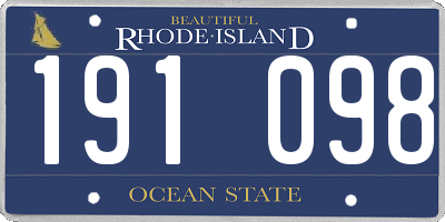 RI license plate 191098