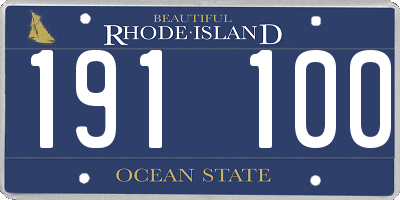 RI license plate 191100