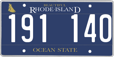 RI license plate 191140