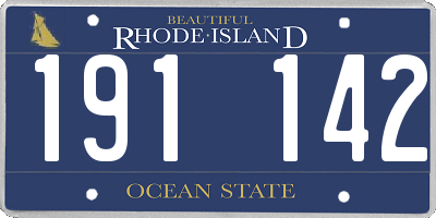 RI license plate 191142