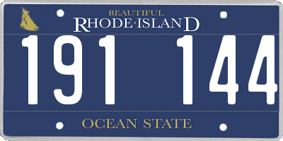 RI license plate 191144