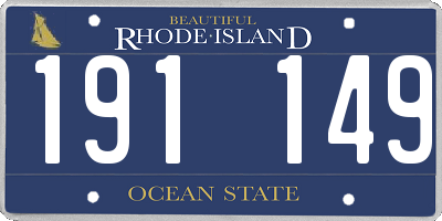 RI license plate 191149